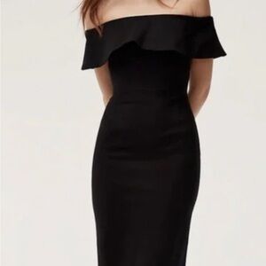 Aritzia babaton off shoulder midi bodycon dress